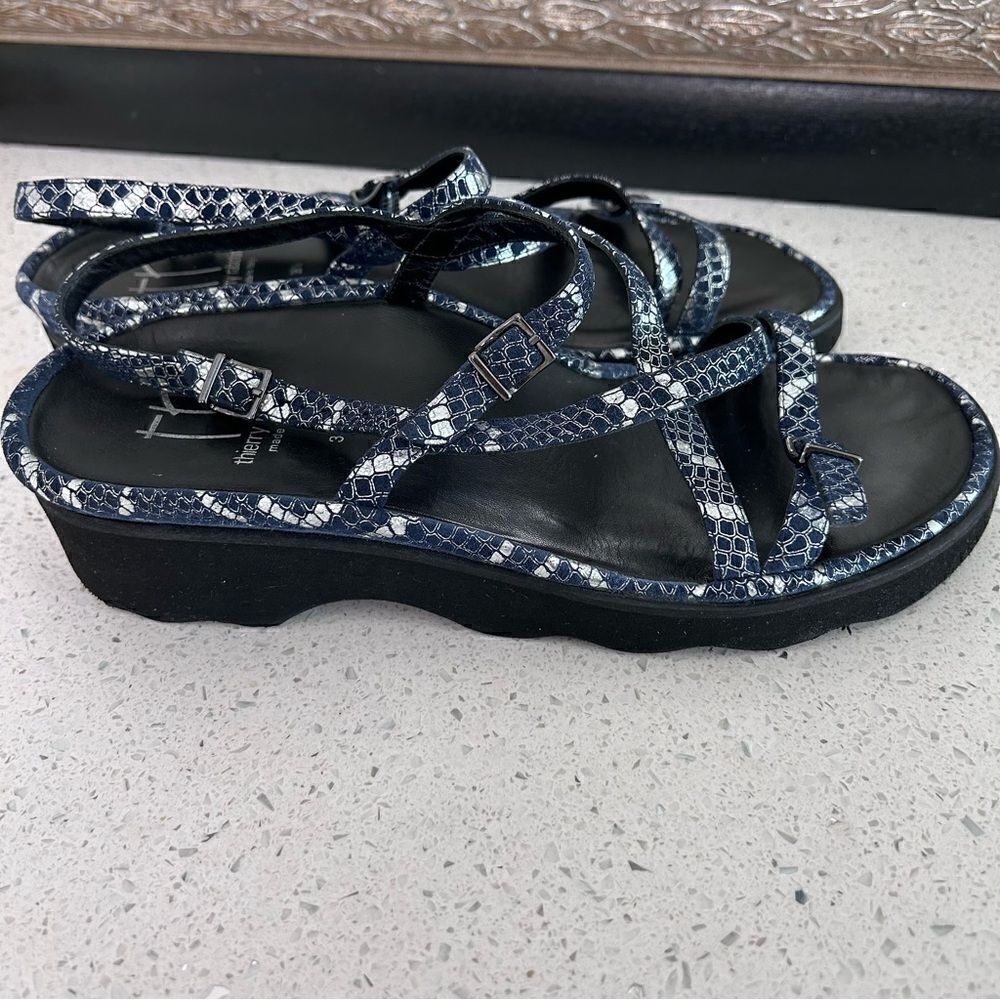 Thierry Rabotin Women’s Wave Sandal in snake print leather